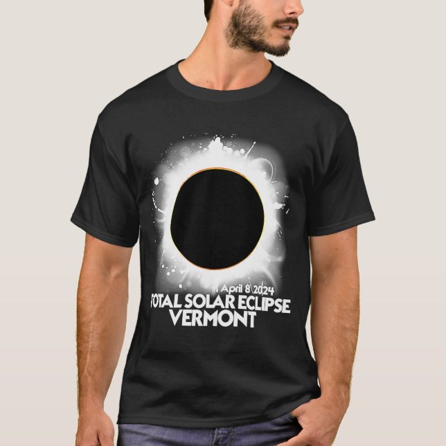 Total Solar Eclipse Vermont 2024 American Totality T Shirt (Framsida)