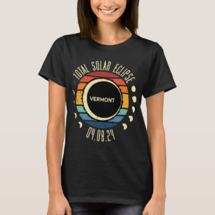 Total Solar Eclipse Vermont Retro 2024 Manar Kvinn T Shirt