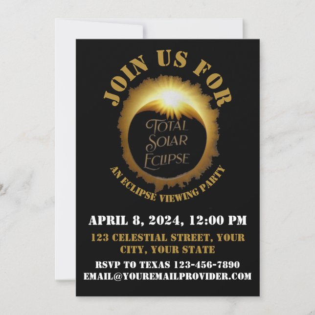 Total solcellsklipp 2024 Visa Party Inbjudningar (Framsida)