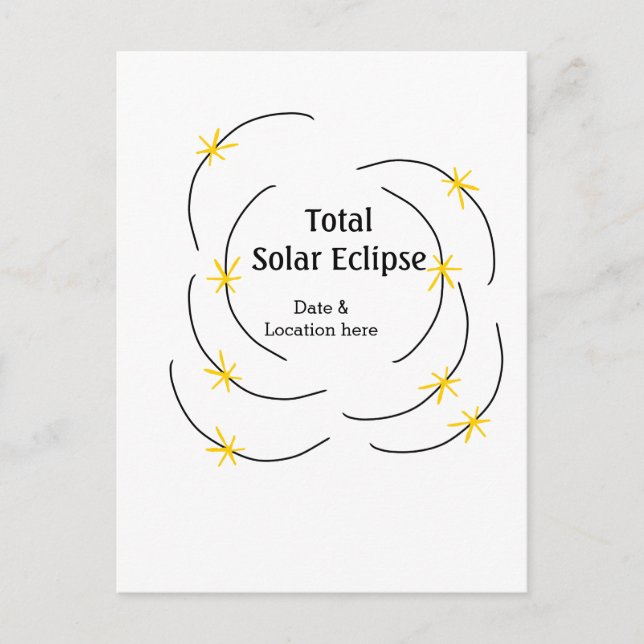 Total solcellsklipp, lägg till datumplats halva so vykort (Framsida)