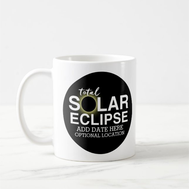 Total solcellsklipse - 2024 eller anpassningsbar kaffemugg (Vänster)