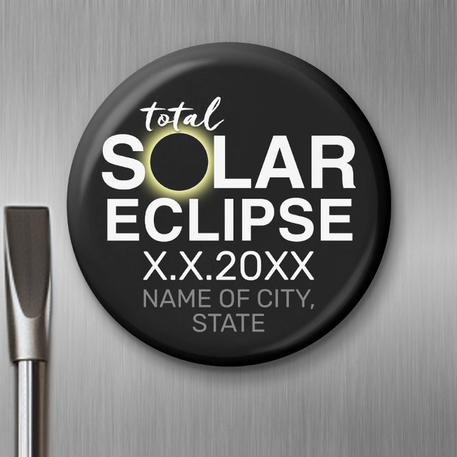 Total solcellsklipse - 2024 eller anpassningsbar magnet (Solar Eclipse Magnet)