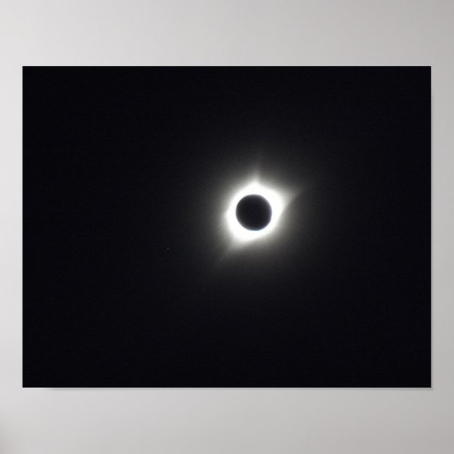 Total solcellsklipse, mörk himlar, sol Korona Poster (Framsidan)