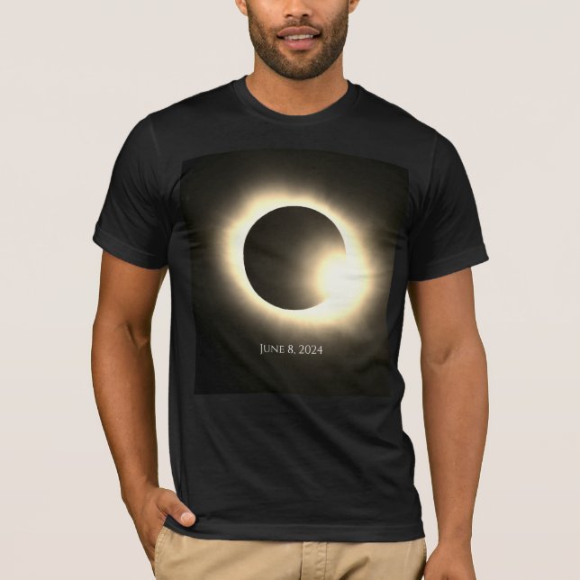 Total soleklipse april 2024 måne sol t shirt (Framsida)