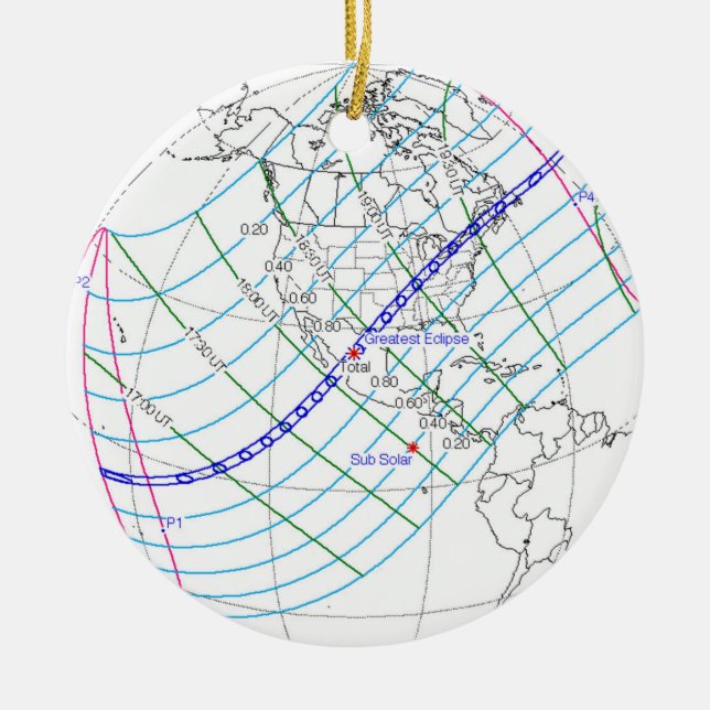 Total solenergi 2024 Global Väg Julgransprydnad Keramik (Framsidan)