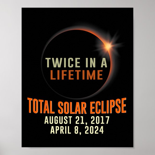 Total solenergi 2024 Totality två gånger i en livs Poster (Framsidan)