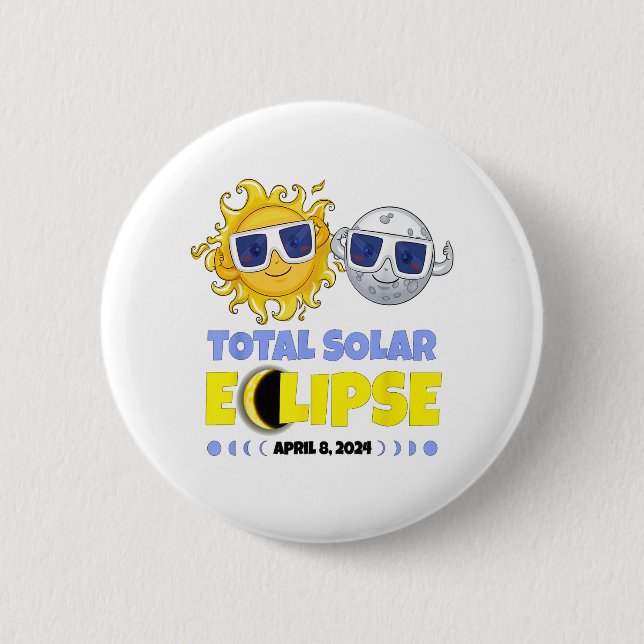 Total solenergi Eclipse 2024 Cute Solar Eclipse Ki Knapp (Framsida)