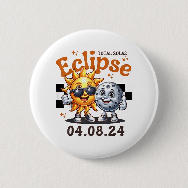 Total solenergi Eclipse 2024 Cute Solar Eclipse Ki Knapp (Framsida)