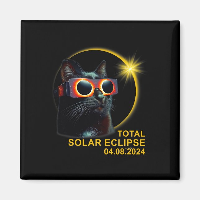 Total solenergi Eclipse 2024 Cute Solar Eclipse Ki Magnet (Framsidan)