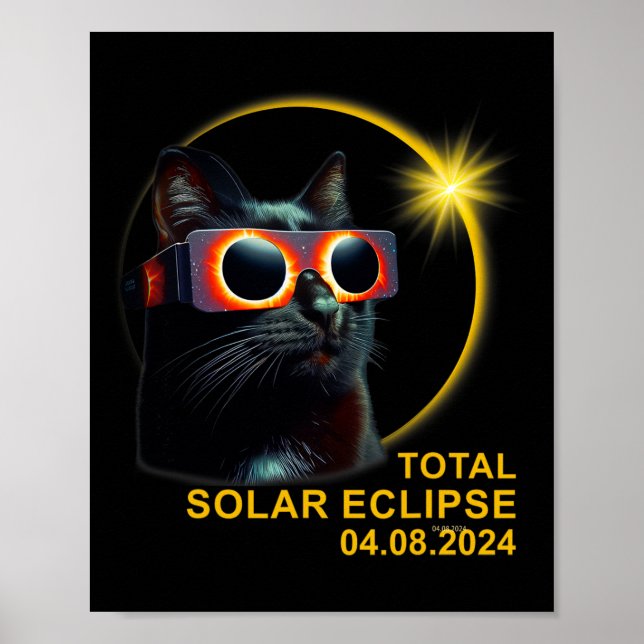 Total solenergi Eclipse 2024 Cute Solar Eclipse Ki Poster (Framsidan)