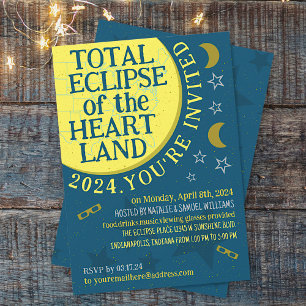 Total solenergi Eclipse 8 april 2024 Visa Party Inbjudningar
