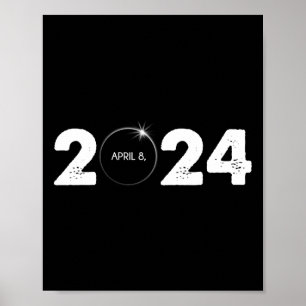 Total solenergi Eclipse April 8 2024 Väg av total Poster