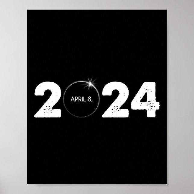 Total solenergi Eclipse April 8 2024 Väg av total  Poster (Framsidan)