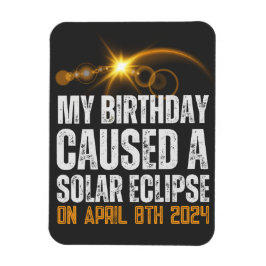 Total solenergiförstorad lustig födelsedag 4-8-202 magnet
