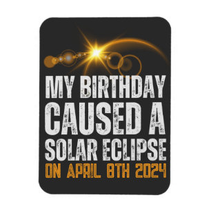 Total solenergiförstorad lustig födelsedag 4-8-202 magnet