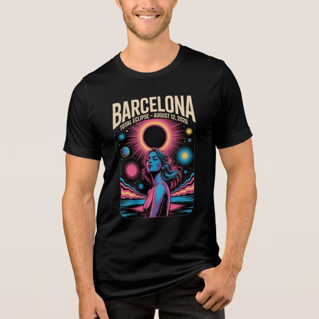 Total solförmörkelse 12 augusti 2026 Barcelona  T Shirt (Framsida)