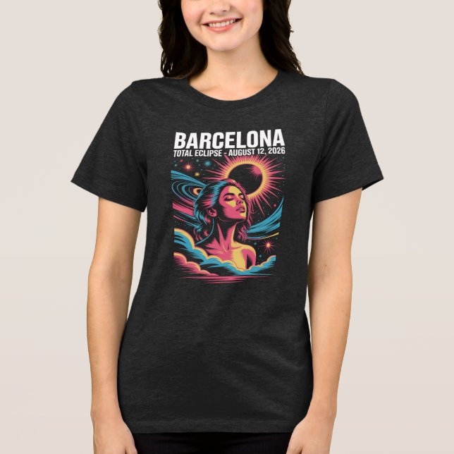 Total solförmörkelse 12 augusti 2026 Barcelona T Shirt (Framsida)
