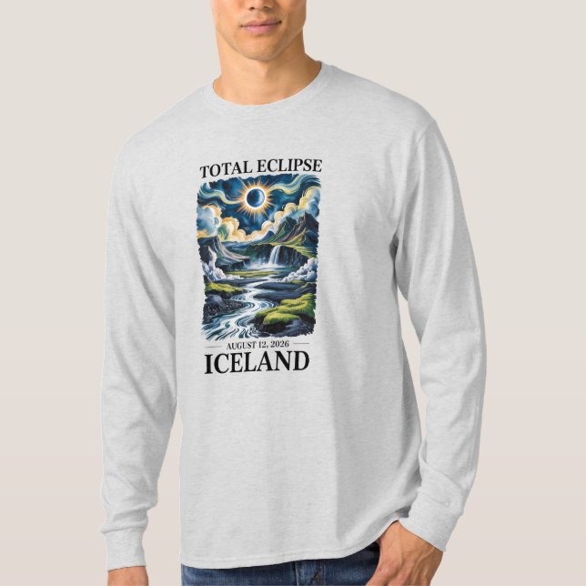 Total solförmörkelse 12 augusti 2026 Island T Shirt (Framsida)