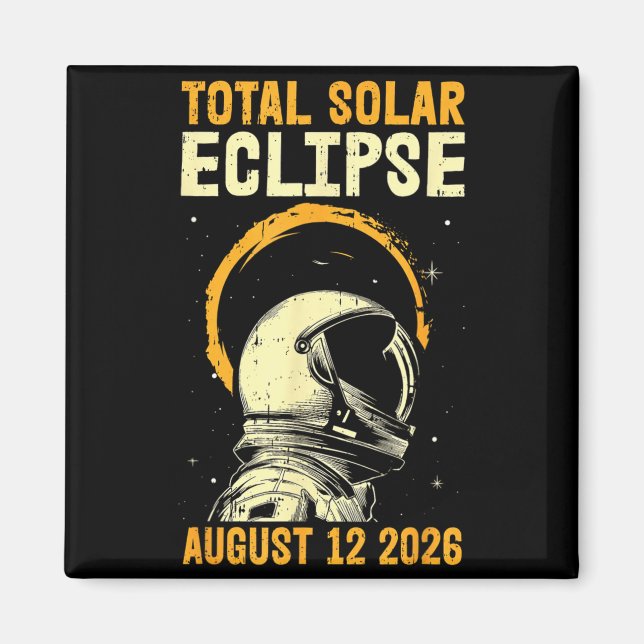 Total solförmörkelse 12 augusti 2026 konst magnet (Framsidan)