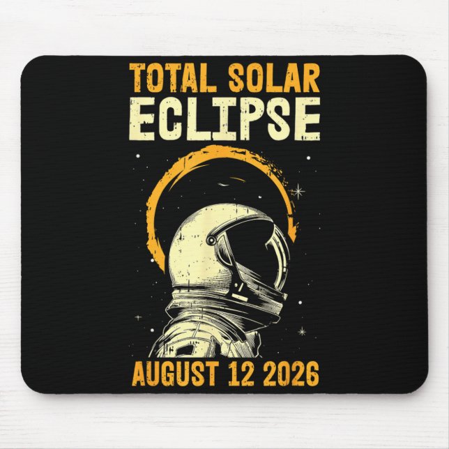 Total solförmörkelse 12 augusti 2026 konst musmatta (Framsidan)