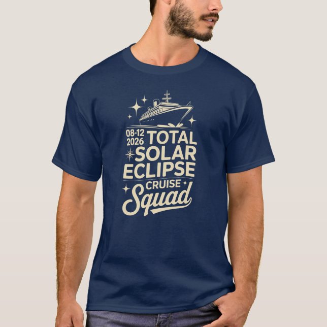 Total solförmörkelse 12 augusti 2026 Kryssning Mat T Shirt (Framsida)