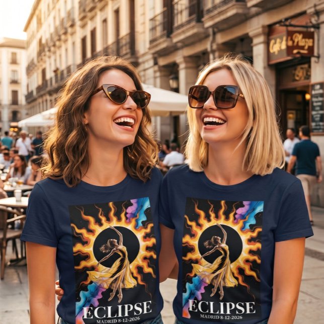 Total solförmörkelse 12 augusti 2026 Madrid Spanie T Shirt (Skapare uppladdad)