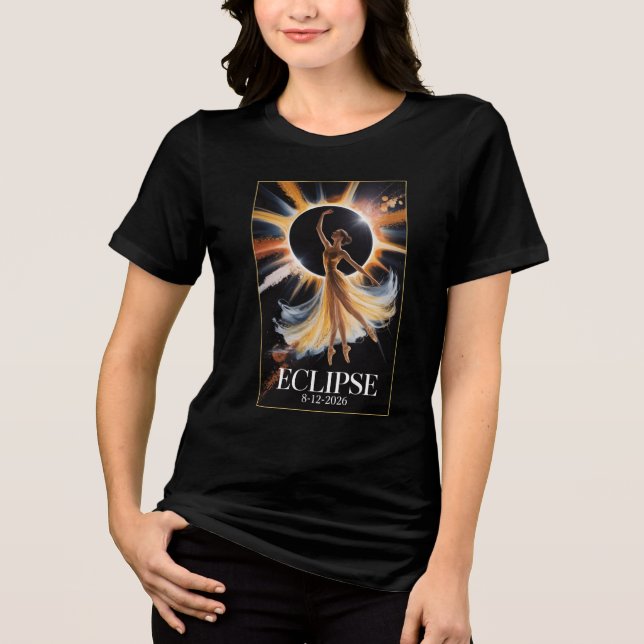 Total solförmörkelse 12 augusti 2026 Matchande T Shirt (Framsida)