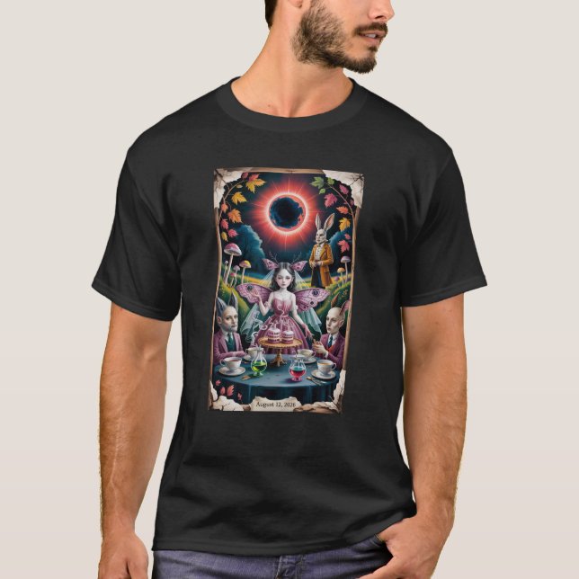 Total solförmörkelse 12 augusti 2026 Psykedelisk  T Shirt (Framsida)