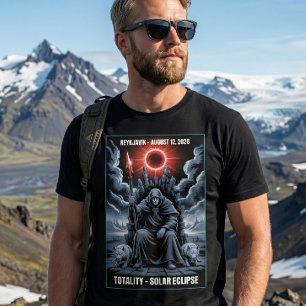 Total solförmörkelse 12 augusti 2026 Reykjavik T Shirt