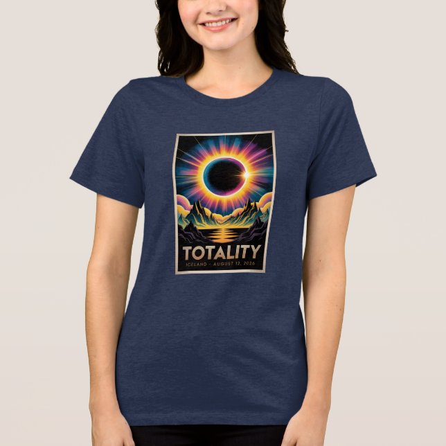Total solförmörkelse 12 augusti 2026 Spanien Islan T Shirt (Framsida)