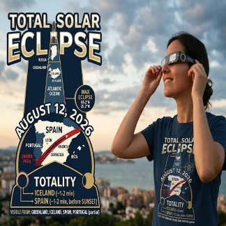Total solförmörkelse 12 augusti 2026 Spanien Islan T Shirt
