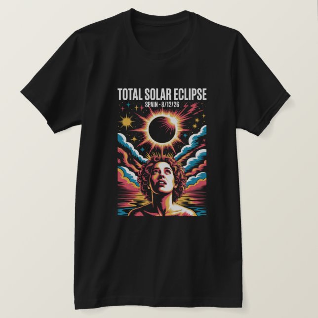 Total solförmörkelse 12 augusti 2026 Spanien  T Shirt (Design framsida)