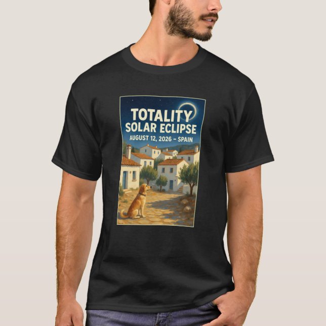 Total solförmörkelse 12 augusti 2026 Spanien Tee (Framsida)