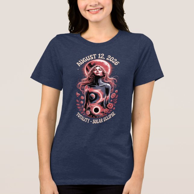 Total solförmörkelse 12 augusti 2026 Totalitet  T Shirt (Framsida)