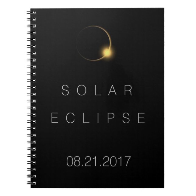 Total solförmörkelse 2017 anteckningsbok med spiral (Framsidan)