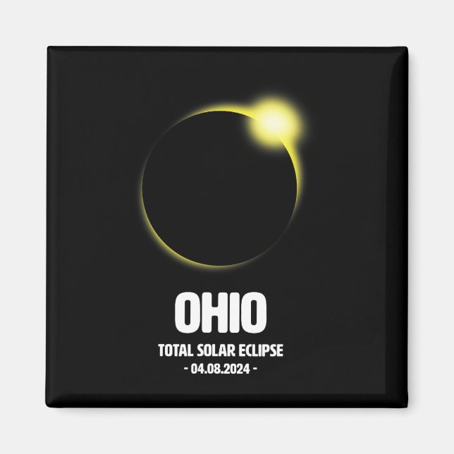 Total solförmörkelse 2024 04.08.24 Ohio  Magnet (Framsidan)