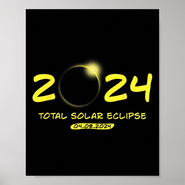 Total solförmörkelse 2024 04.08.24  poster (Framsidan)
