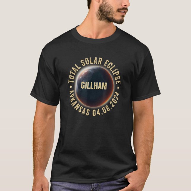 Total solförmörkelse 2024 Gillham Arkansas  T Shirt (Framsida)
