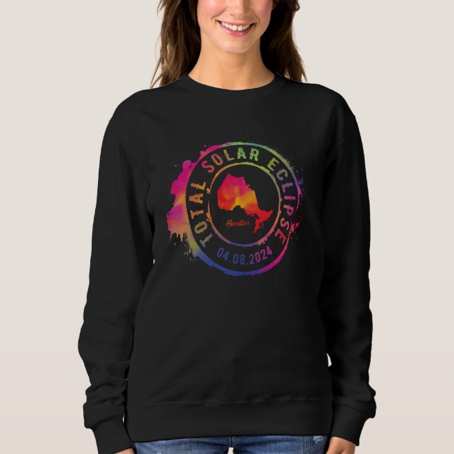 Total solförmörkelse 2024 Kanada Ontario Hamilton  T Shirt (Framsida)