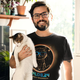 Total solförmörkelse 2024 Katt solförmörkelseglasö T Shirt