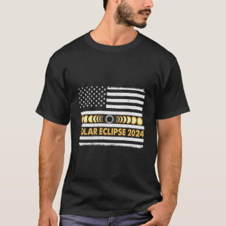 Total solförmörkelse 2024 Totalitetsfaser Usa Amer T Shirt