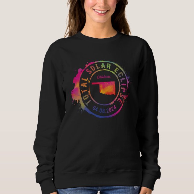 Total solförmörkelse 2024 USA Oklahoma Totalitet K T Shirt (Framsida)