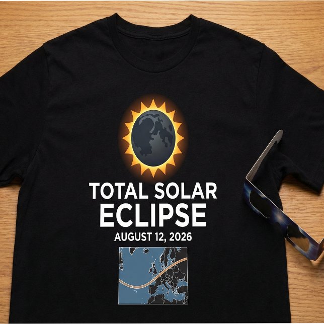 Total solförmörkelse 2026 , 12 augusti Totalitet  T Shirt (Skapare uppladdad)