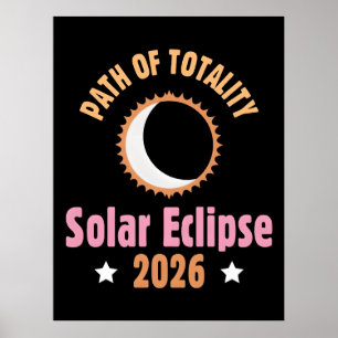 Total solförmörkelse 2026 bana för totalitet poster