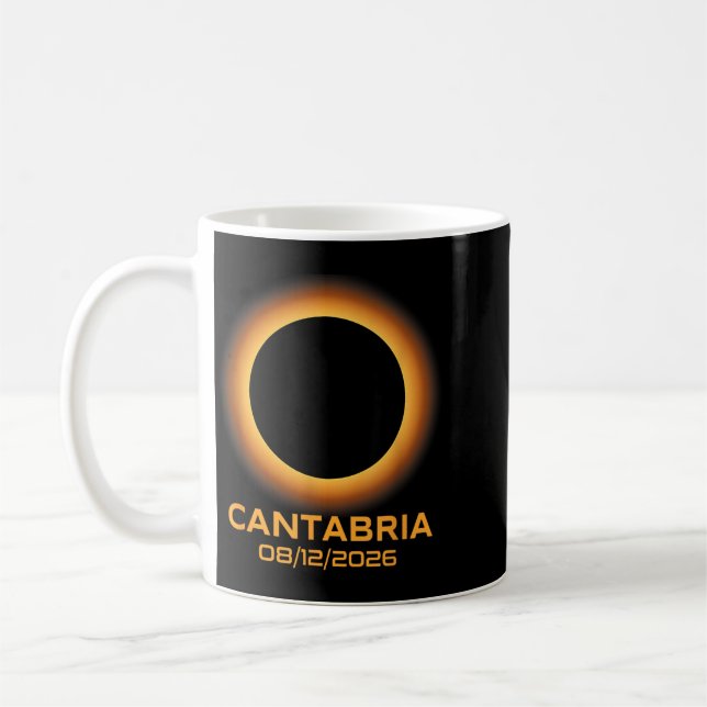 Total solförmörkelse 2026 Cantabria Spanien Totali Kaffemugg (Vänster)