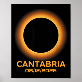 Total solförmörkelse 2026 Cantabria Spanien Totali Poster