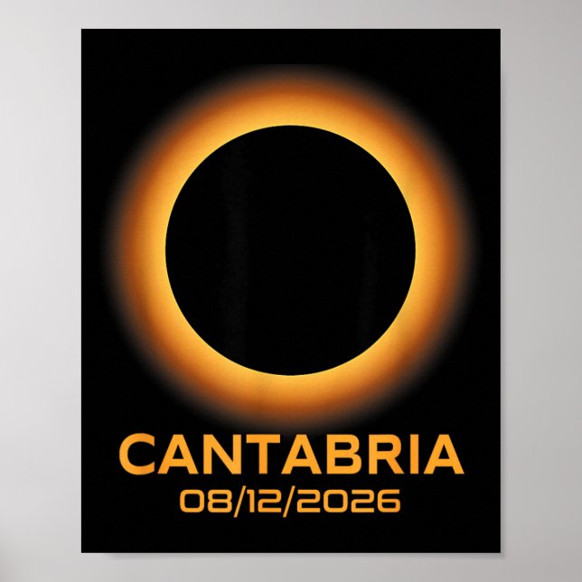 Total solförmörkelse 2026 Cantabria Spanien Totali Poster (Framsidan)