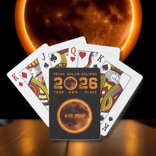 Total solförmörkelse 2026 casinokort (Total Solar Eclipse 2026 Poker Cards Souvenir)