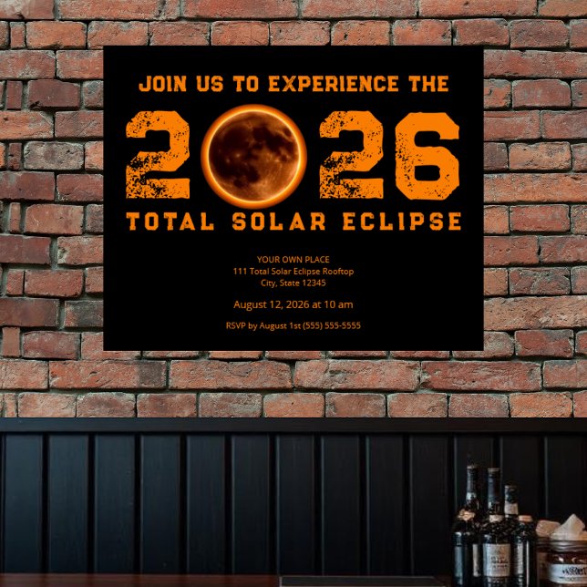 Total solförmörkelse 2026 Event Poster (Total Solar Eclipse 2026 Event Poster )