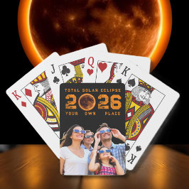 Total Solförmörkelse 2026 Familjefoto-souvenir Casinokort